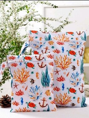 Multicolor Ocean Print Wet/Dry Bag Set